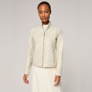 Giselle Leather Jacket Pearl White with FLAWS $595